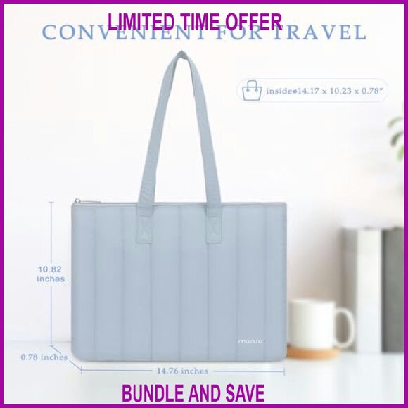 Vertical Quilted Laptop Tote Bag for 13-13.3 Inch Notebooks - Picture 7 of 8